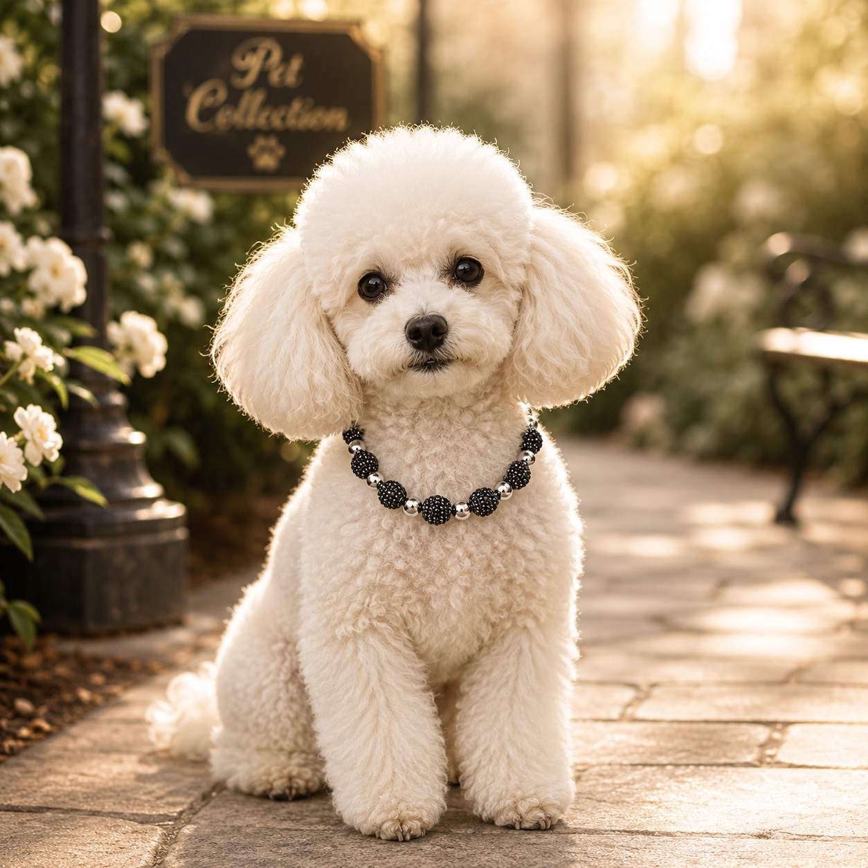 Collana per Cani "Sparkling Pearl" – Perle e Brillantini 8mm